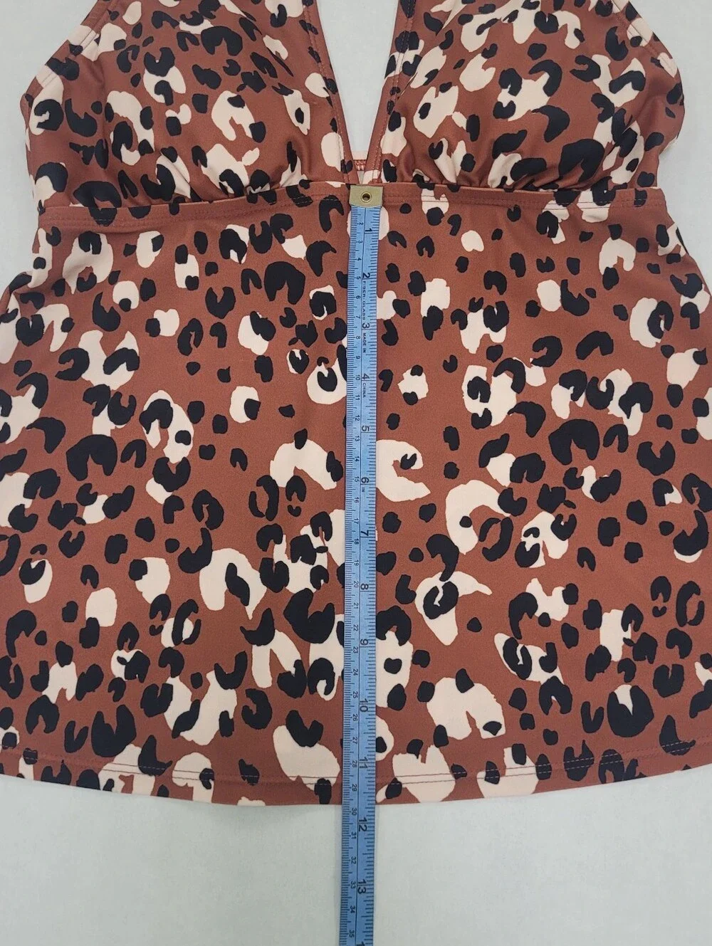 Kona Sol Leopard Print High Neck Keyhole Tankini